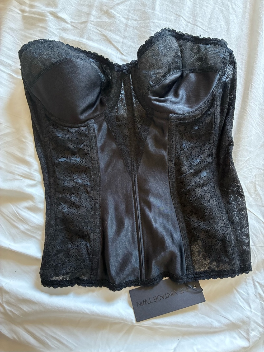 Vintage Black Lace Corset Top